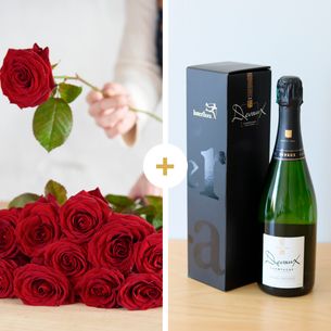 Fleurs et cadeaux A la folie & Champagne Saint-Valentin