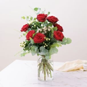Bouquet de roses Rouge festif Amour