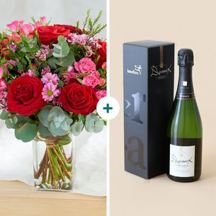 Fleurs et cadeaux Eclat de rose et son champagne Fleurs et cadeaux Eclat de rose et son champagne