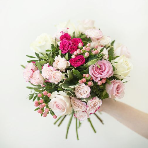 Bouquet de roses Vanille fraise & Bulle d'eau