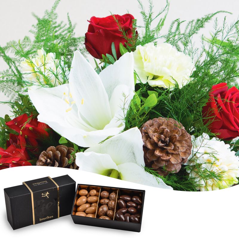 Fleurs et cadeaux Bouquet créatif du fleuriste & Amandes au chocolat