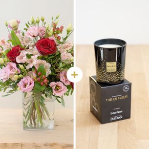 Bouquet de fleurs Frimousse et sa bougie parfumée