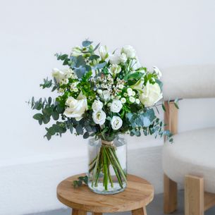 Bouquet de fleurs Paradis blanc Collection Prestige