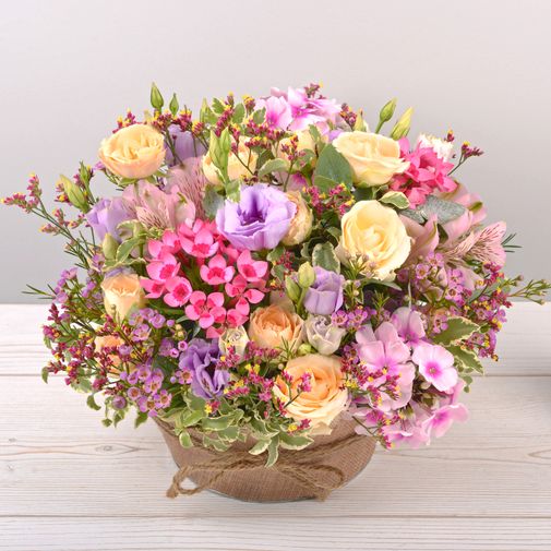 Bouquet de fleurs Zeste tendre et son ourson Harry