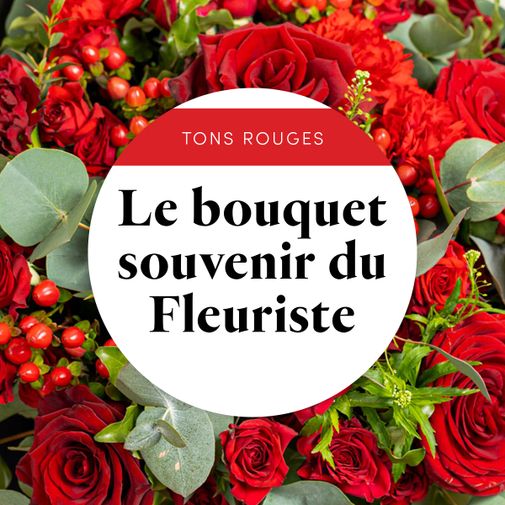 Fleurs deuil Le bouquet souvenir du fleuriste - rouge