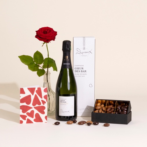 null Le Romantique - Champagne, chocolats, rose & carte