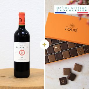 Fleurs et cadeaux Bordeaux Château Bellerive 2018 et ses chocolats Collection Hommes