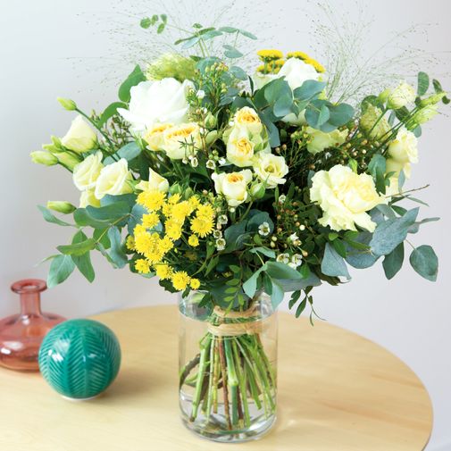 Bouquet de fleurs Cristal et ses amandes au chocolat